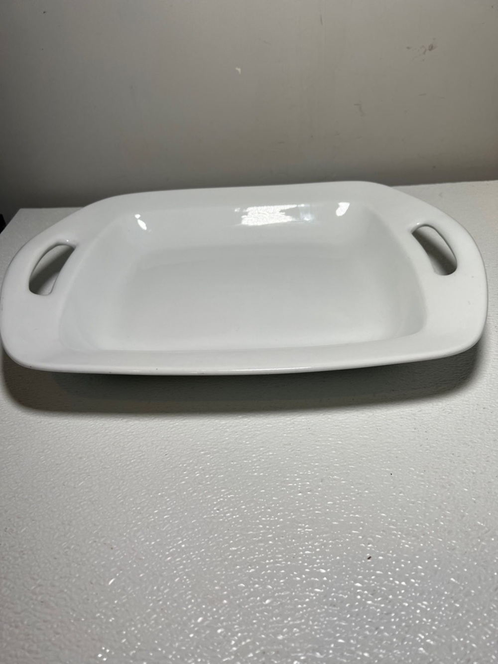 Pottery Barn GREAT WHITE 16 1/2" Rectangular Handled Serving Platter/ Tray RARE
